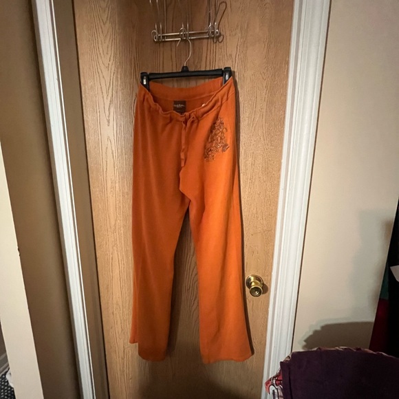 Apple Bottoms ~ Orange Embroidered Pants ~ Orange ~ Stretch ~ L - Picture 4 of 16